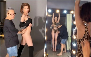 Sao Việt trong phòng thay đồ: Ngọc Trinh - Hương Giang tuyết lê ngồn ngộn, bất ngờ nhất là Hà Tăng