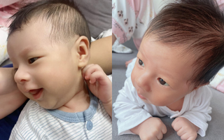 Bé trai vừa chào đời đã sở hữu chiếc mũi dọc dừa đáng để các mẹ "xin vía"  