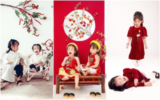 Bé gái xinh xắn chụp ảnh Tết nhưng năm nào cũng lăn ra khóc, nhìn biểu cảm hoang mang của chị gái kế bên không ai nhịn nổi cười