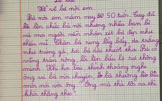 Học sinh lớp 2 tả bà ‘đẹp như thiếu nữ’, sốc nhất là câu bà nói với ông!