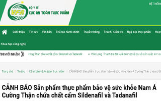 Cảnh báo sản phẩm thực phẩm bảo vệ sức khỏe Nam Á Cường Thận chứa chất cấm