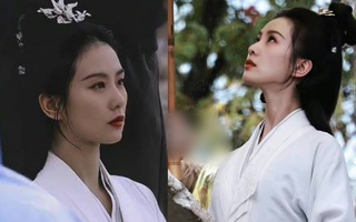 Lưu Thi Thi diện váy trắng tinh khôi trên phim trường