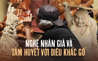 Nghệ nhân cao tuổi hiếm có điêu khắc tượng từ gốc cây bỏ đi