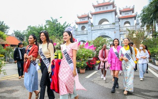 Dàn mỹ nhân Hoa hậu Du lịch thế giới khoe sắc cùng Lễ hội hoa Mê Linh