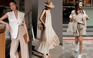 Vụng mix đồ đến mấy thì khi mặc trang phục màu be, chị em cũng ghi trọn điểm tinh tế