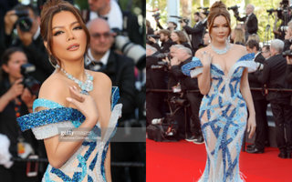 Lý Nhã Kỳ diện đầm của nhà thiết kế Lê Thanh Hòa trong ngày 2 dự LHP Cannes
