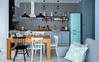 Dùng màu xanh pastel làm điểm nhấn cho căn hộ 55m², cô gái cho biết đây là quyết định đúng đắn nhất