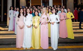 Hoa hậu Thế giới 2021 diện áo dài khoe sắc bên Đỗ Thị Hà, Tiểu Vy