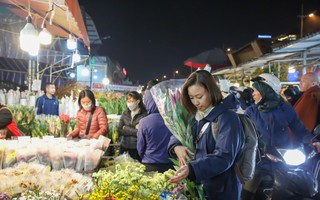 Đêm không ngủ ở chợ hoa lớn nhất Hà Nội giáp Tết