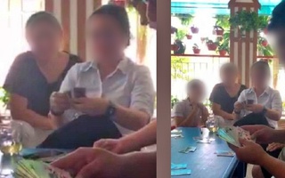 Xôn xao hình ảnh nữ hiệu trưởng cùng nhiều người đánh bài ăn tiền