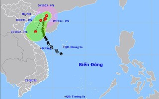 Bão số 5 mạnh thêm trên vịnh Bắc Bộ, biển động rất mạnh