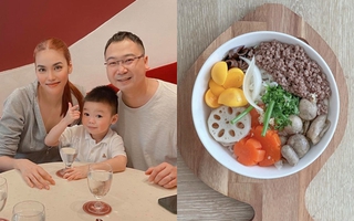Lâu lắm mới thấy Lan Khuê khoe nấu ăn cho quý tử, bận rộn tới mấy vẫn luôn dành thời gian cho con