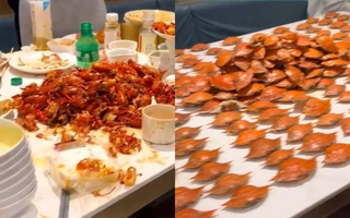 Đi ăn buffet, nhóm thanh niên "xử hết" 300 con cua, 80 bát chè và hơn thế nữa, "chiến tích" trên bàn khiến chủ nhà hàng choáng váng