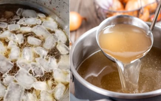 Thả một viên đá lạnh vào nồi canh có tác dụng gì?
