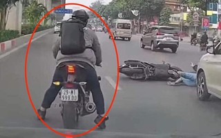CSGT Hà Nội truy tìm nam thanh niên đi xe máy gây tai nạn với phụ nữ rồi bỏ chạy