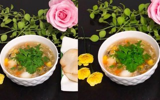 Thời tiết vào đông rất thích hợp để làm món súp tôm bắp, ngon ngọt bổ dưỡng cho cả gia đình