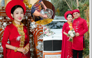 Giữa cơn "bão" vàng tăng mạnh, mẹ cô dâu mang thau ra đựng "sương sương" vài chục cây vàng, chú rể lái xe 24 tỷ đón dâu
