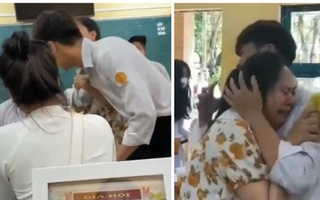 Cô giáo bật khóc nức nở khi bị học sinh "lừa" ngay trong buổi học cuối cùng