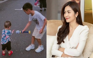Lần hiếm hoi Tăng Thanh Hà khoe hình ảnh của 2 con trai