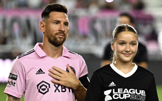 Con gái David Beckham "gây sốt" qua khoảnh khắc chung khung hình với Lionel Messi