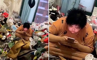 Cảnh sống 'ăn lông ở lỗ' của cô gái trong căn hộ thối hoắc, rác chất lên tận cửa sổ