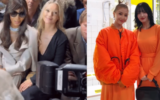 2 huyền thoại Kate Moss - Naomi Campbell chung khung hình, Momo đọ sắc cùng Quỳnh Anh Shyn tại Milan Fashion Week ngày 1