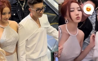 Huyền 204 lên đồ cắt xẻ táo bạo nắm tay chồng thiếu gia lọt tầm ngắm cam thường