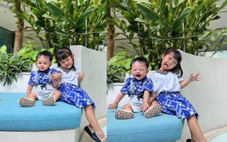 Chụp hình cùng em trai, Suchin nhà Cường Đô La bày luôn "7749 biểu cảm tấu hề" khiến bố phải thốt lên điều này