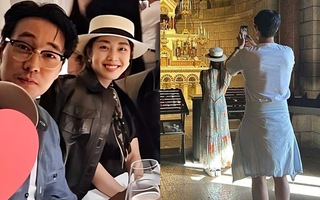 Hiếm khi lộ diện, "ông chú" So Ji Sub gây sốt với khoảnh khắc kiên nhẫn chụp ảnh sống ảo cho vợ trẻ kém 17 tuổi