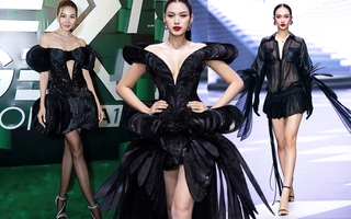 Chị đại Thanh Hằng diện đầm khoét ngực thiêu đốt thảm đỏ, HH Đỗ Hà càn quét sàn diễn của NTK Lê Thanh Hòa