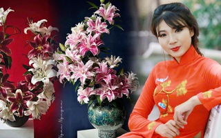 Mê mẩn cách cắm hoa ly kiêu sa, quyến rũ của cô giáo 9x Hà Nội
