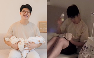 MC Chuyển động 24h phờ phạc vừa chăm con cả đêm vừa đi làm, được vợ khen "bố bỉm Truyền hình" đảm đang