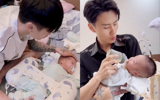 Đạt Villa ra dáng bố bỉm sữa, ru con vào giấc nhanh chóng khiến mẹ bỉm nào cũng muốn ''xin vía''