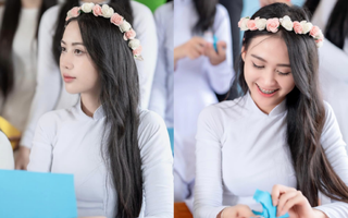Bạn gái Hoài Lâm đăng ảnh tốt nghiệp cấp 3, nhan sắc diện áo dài nữ sinh gây chú ý