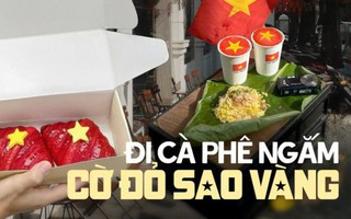 Đi cà phê những ngày này thật thích, khắp nơi nơi đều ngập sắc cờ đỏ sao vàng đón Quốc Khánh 2/9