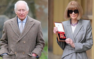 Khoảnh khắc hiếm hoi: Tổng biên tập Vogue Anna Wintour tháo kính râm khi nhận huân chương danh dự từ Vua Charles