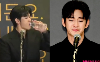 Kim Soo Hyun khóc như mưa tại họp báo vẫn không quên uống nước: Bí mật phía sau chắc chắn nhiều netizen không biết