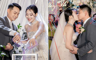 Ảnh nét căng hôn lễ của sao nam Vbiz và vợ yêu 9 năm, không quên nhắn gửi 1 câu tới bố quá cố