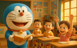 Một ngày đẹp trời, Doraemon "bỏ" Nobita đi làm thầy giáo