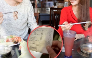 Chàng trai "soi" từng miếng thịt để chia hóa đơn ăn uống với người yêu