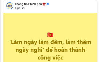Page Thông tin chính phủ đăng 1 thông điệp, gần 19.000 người hưởng ứng