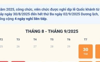 Lịch nghỉ lễ Quốc khánh 2/9/2025