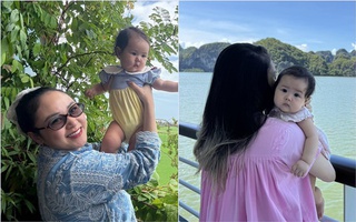 Cháu ngoại của diva Thanh Lam được mẹ Thiện Thanh cho "xê dịch" khắp nơi nơi dù mới 6 tháng tuổi