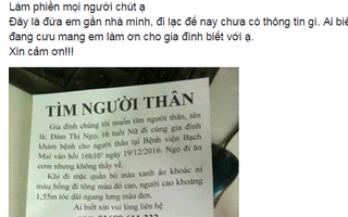 Đưa bố lên Hà Nội khám bệnh, cô gái mất tích sau khi đi mua đồ ăn