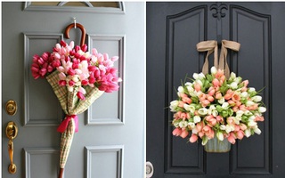 Đẹp hút hồn với cách trang trí cửa ra vào bằng vòng nguyệt quế