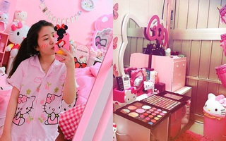 Căn phòng toàn Hello Kitty hồng chứng minh con gái dù trưởng thành vẫn "mãi mãi tuổi xì tin"