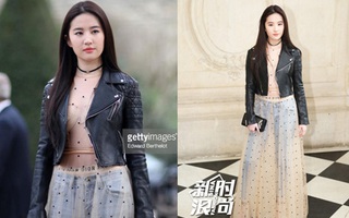 Lưu Diệc Phi diện đồ cá tính nhưng bị chê xuống sắc khi dự show Dior tại Tuần lễ thời trang Paris