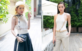 Kỳ Duyên không thể "đơn giản" hơn, Chi Pu "chống nắng" hết mình trên thảm đỏ show Lâm Gia Khang