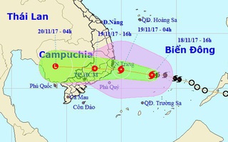 Bão số 14 đang di chuyển vào các tỉnh Khánh Hòa, Bình Thuận