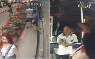 Bố mải xem điện thoại, quên luôn con trên xe buýt
